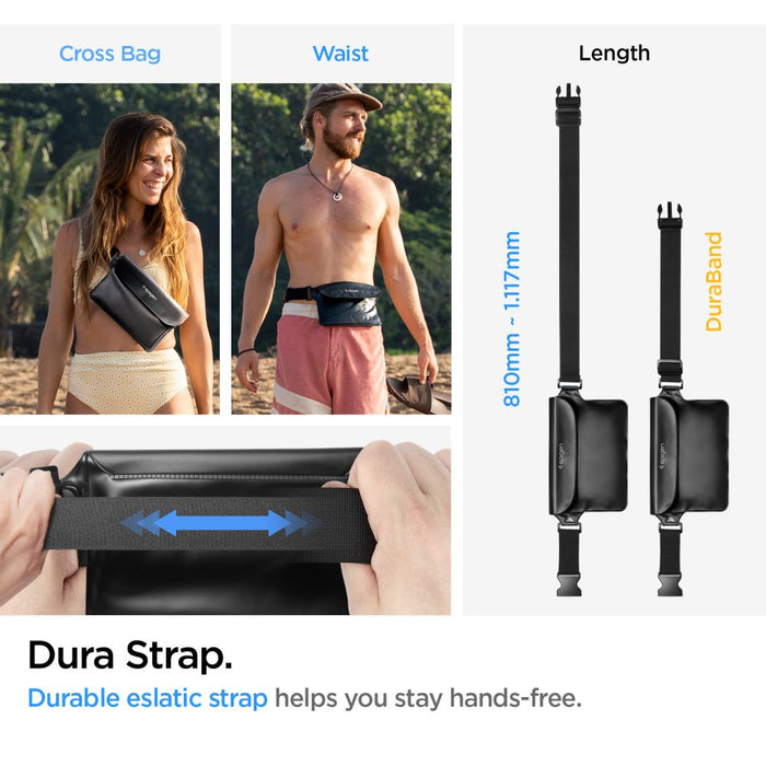Spigen Aqua Shield A621 Waterproof Hip Bag + Floating Case - Black