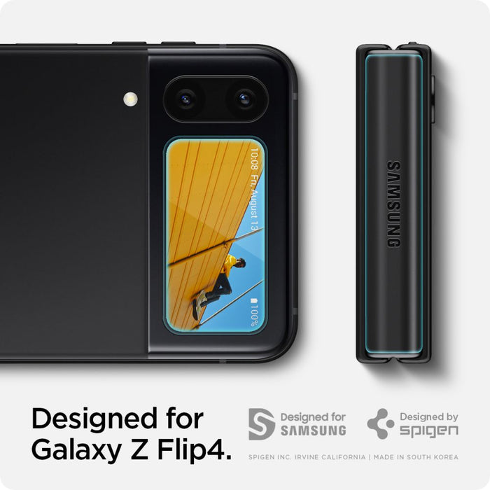 Spigen Glas.tR EZ Fit FC Tempered Glass with Hinge Film for Samsung Galaxy Z Flip 4 - Black 2 pcs.
