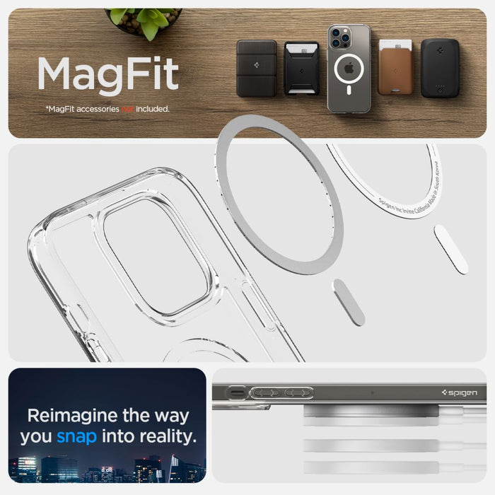 Spigen Ultra Hybrid Mag Case with MagSafe for iPhone 14 Pro - Clear/White