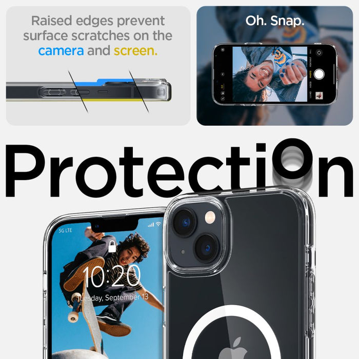 Spigen Ultra Hybrid Mag Case with MagSafe for iPhone 14 - Clear/White
