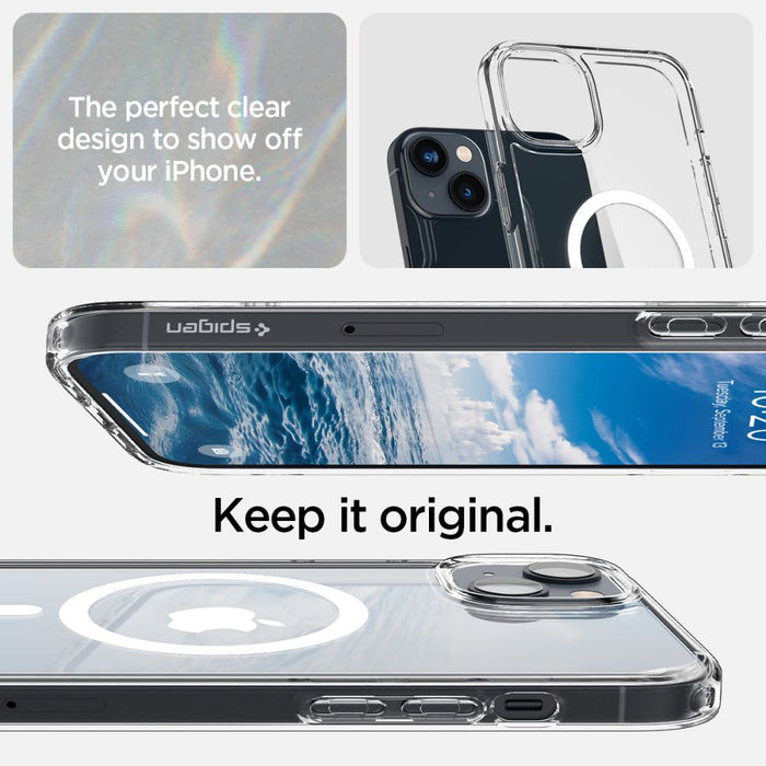 Spigen Ultra Hybrid Mag Case with MagSafe for iPhone 14 - Clear/White