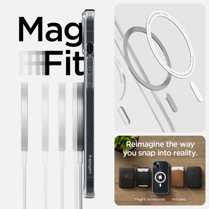 Spigen Ultra Hybrid Mag Case with MagSafe for iPhone 14 - Clear/White