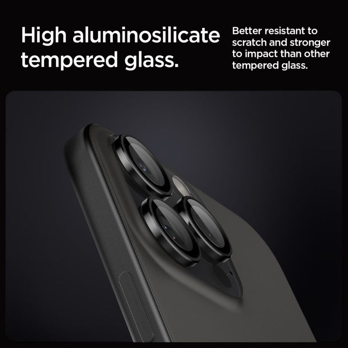 Spigen Glas.tR EZ Fit Optik Camera Protector for iPhone 14 Pro / Pro Max / 15 Pro / Pro Max / 16 Pro / Pro Max 17 Pro / 17 Pro Max - Black 2 pcs.