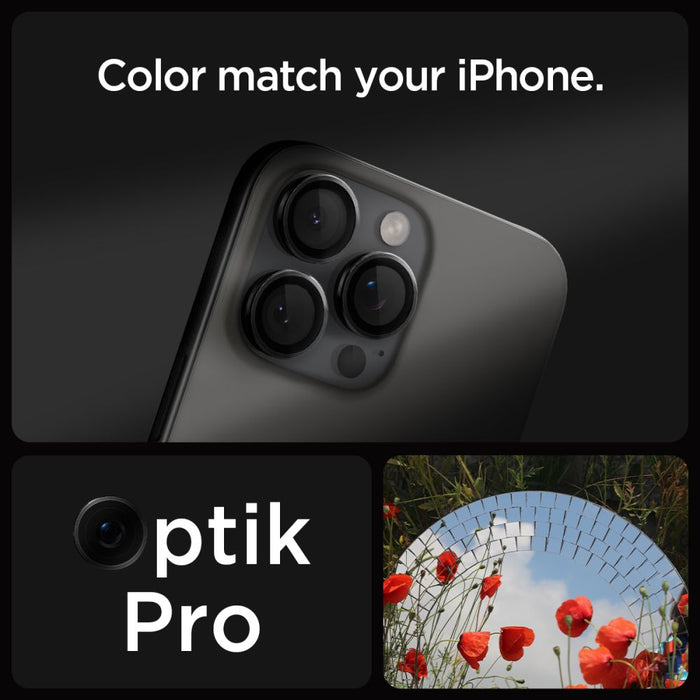 Spigen Glas.tR EZ Fit Optik Camera Protector for iPhone 14 Pro / Pro Max / 15 Pro / Pro Max / 16 Pro / Pro Max 17 Pro / 17 Pro Max - Black 2 pcs.
