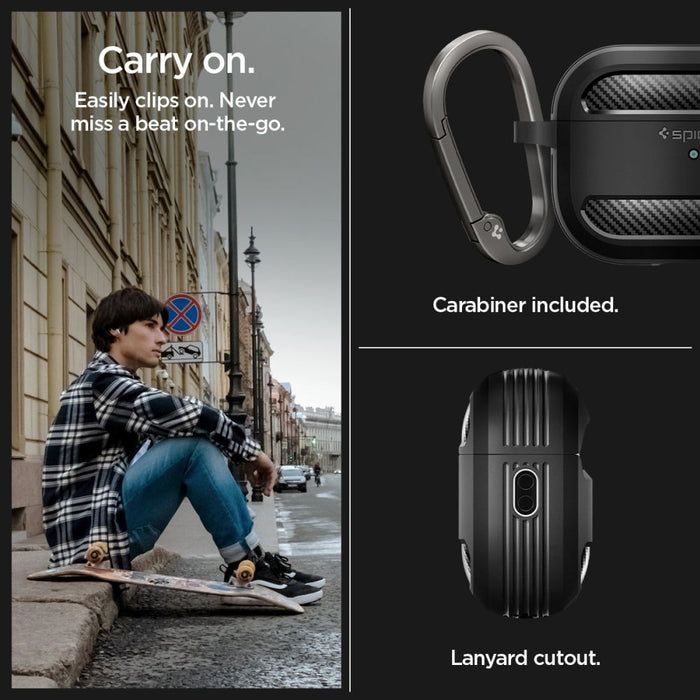 Spigen Rugged Armor Case for Apple AirPods Pro 1 / 2 - Matte Black