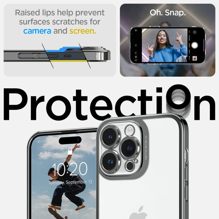 Spigen Optik Crystal iPhone 14 Pro Case - Clear Gray