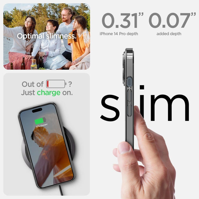Spigen Optik Crystal iPhone 14 Pro Case - Clear Gray
