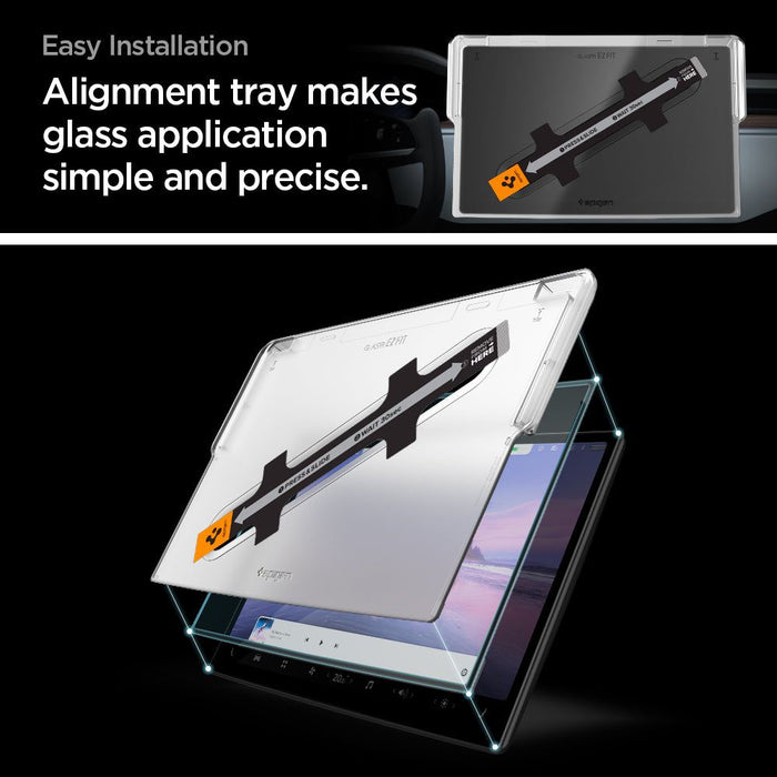 Spigen Glas.tR EZ Fit Tempered Glass for Tesla Model X 2022 / Model S 2021 - Black