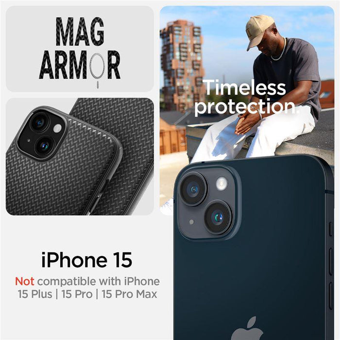 Spigen Mag Armor MagSafe iPhone 15 Case - Matte Black