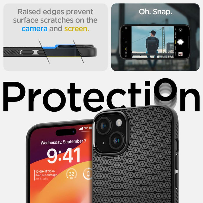 Spigen Liquid Air iPhone 15 Case - Matte Black