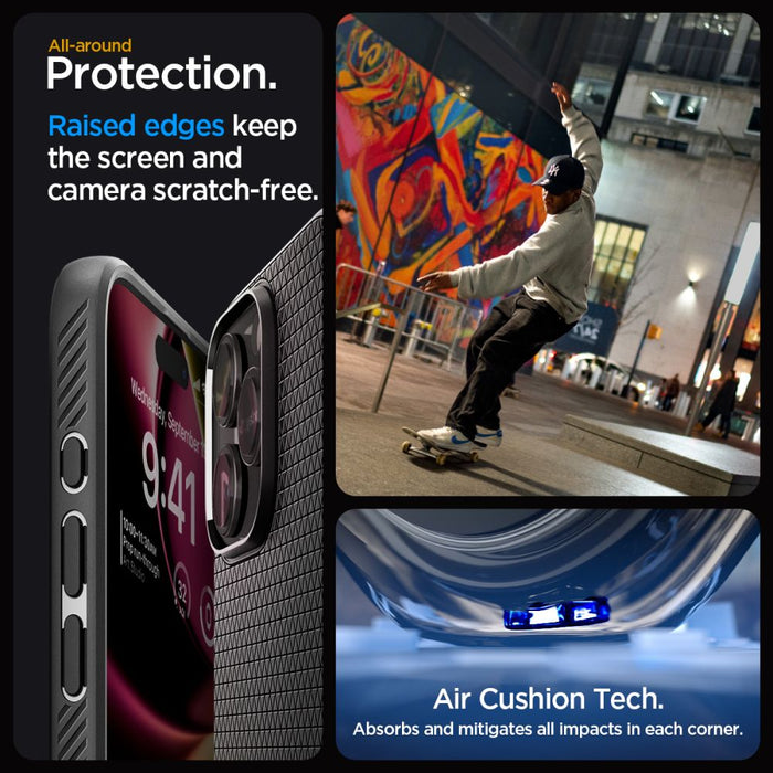 Spigen Liquid Air Case for iPhone 15 Pro Max - Matte Black
