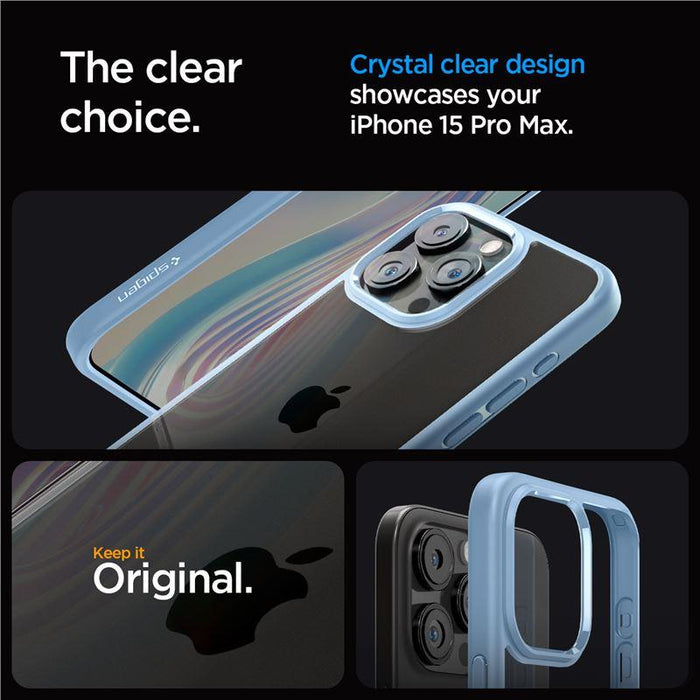 Spigen Crystal Hybrid Case for iPhone 15 Pro Max - Clear Blue