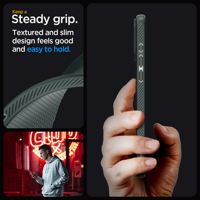 Spigen Liquid Air iPhone 15 Pro Max Case - Dark Green