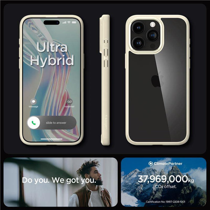 Spigen Crystal Hybrid Case for iPhone 15 Pro Max - Clear Beige