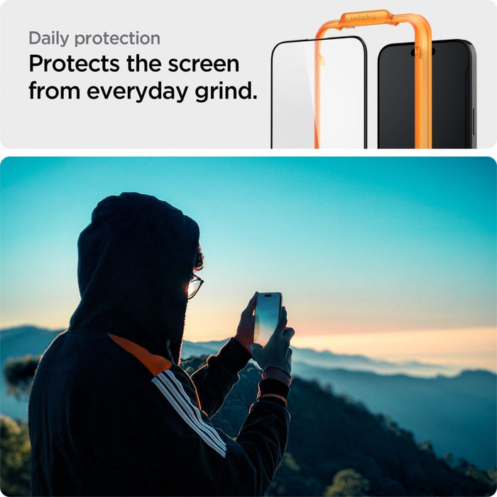 Spigen ALM Glass FC tempered glass for iPhone 15 Plus - black 2 pcs.