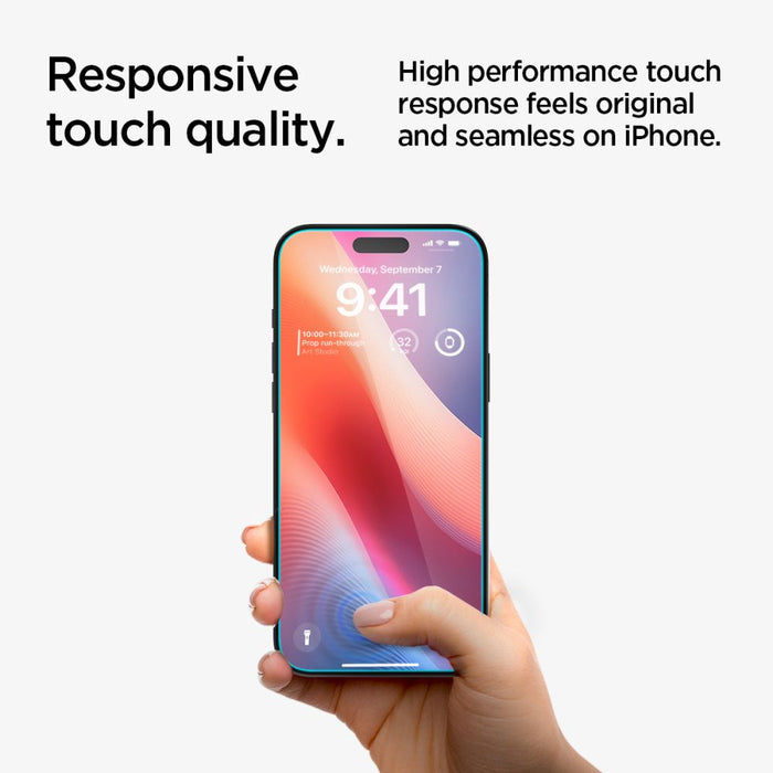 Spigen Glas.tR EzFit Privacy Tempered Glass for iPhone 15/16 with Adapter (2 pcs.)