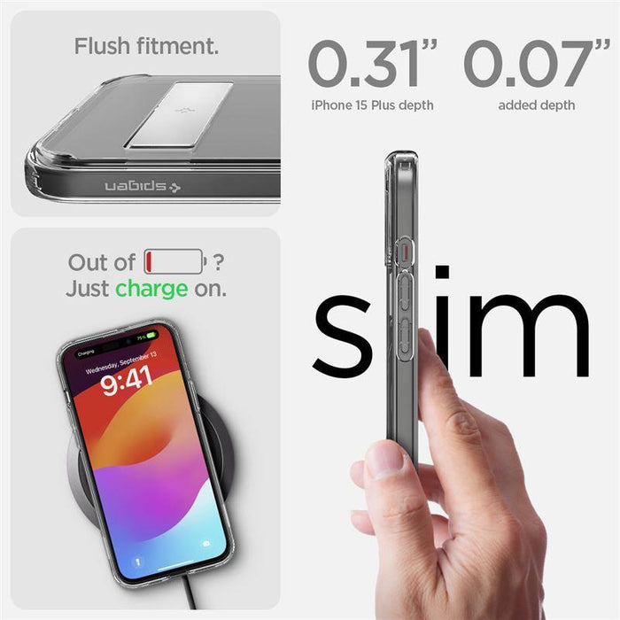 Spigen Ultra Hybrid S MagSafe Case with Stand for iPhone 15 Plus - Black
