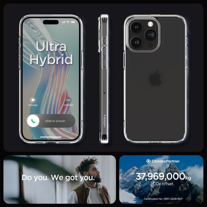 Spigen Ultra Hybrid iPhone 15 Pro Case - Clear Matte