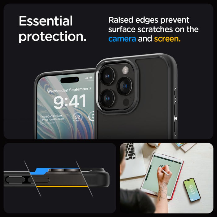 Spigen Ultra Hybrid iPhone 15 Pro Case - Matte Black