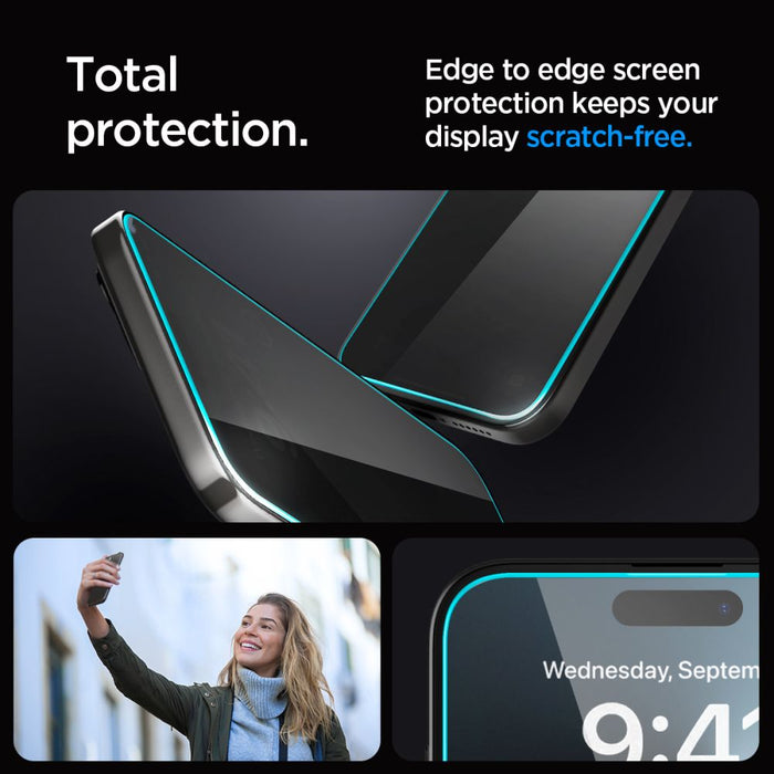 Spigen Glas.tR EZ Fit Privacy Tempered Glass for iPhone 15 Plus
