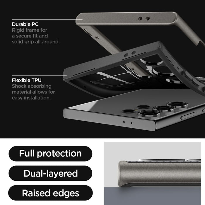 Spigen Neo Hybrid Case for Samsung Galaxy S24 Ultra - Metallic Gray