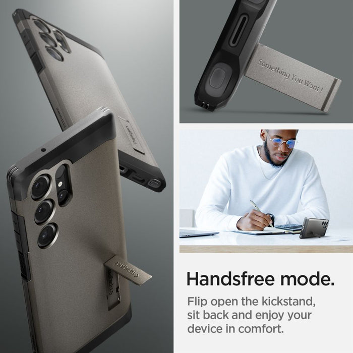 Spigen Tough Armor Case for Samsung Galaxy S24 Ultra - Metallic Gray