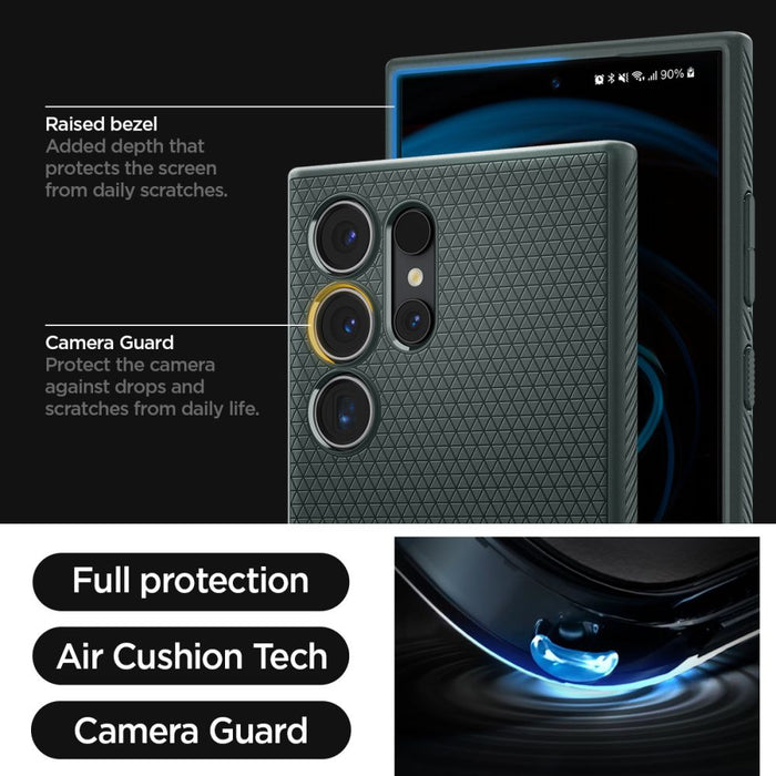 Spigen Liquid Air Case for Samsung Galaxy S24 Ultra - Dark Green