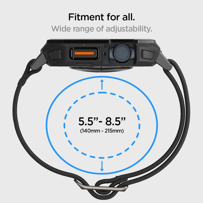 Spigen Lite Fit Pro Case with Strap for Apple Watch 4 / 5 / 6 / 7 / 8 / 9 / SE (44 / 45 mm) - Matte Black