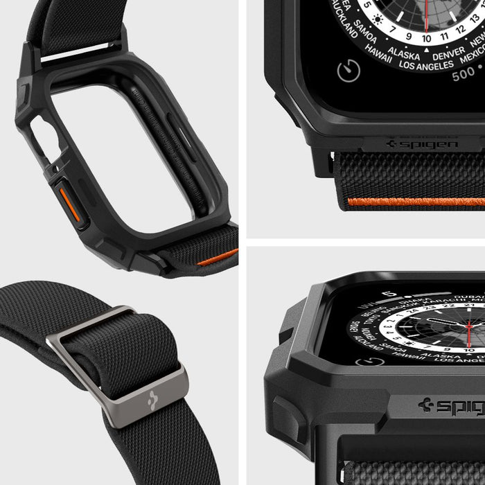 Spigen Lite Fit Pro Case with Strap for Apple Watch 4 / 5 / 6 / 7 / 8 / 9 / SE (44 / 45 mm) - Matte Black