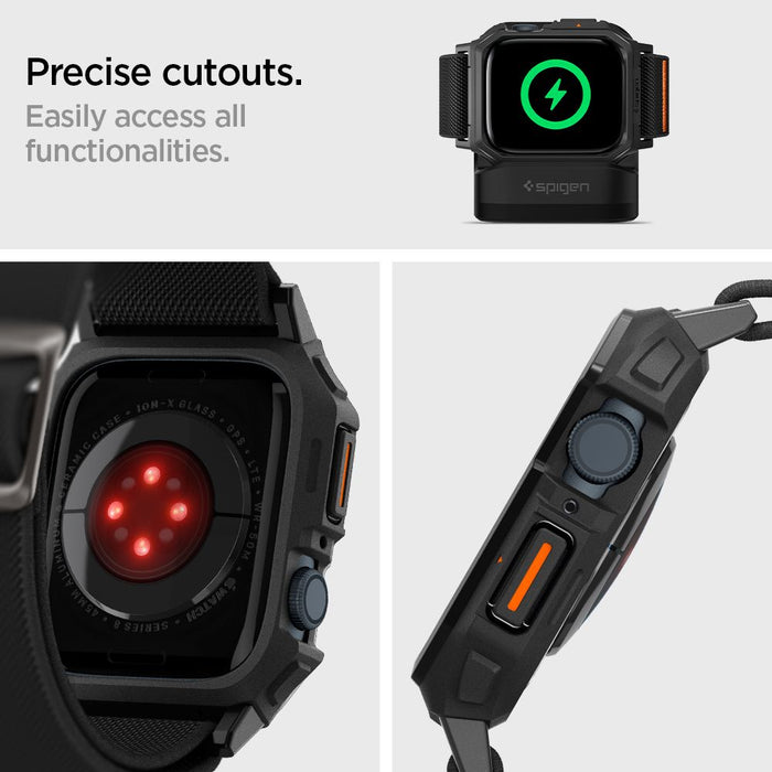 Spigen Lite Fit Pro Case with Strap for Apple Watch 4 / 5 / 6 / 7 / 8 / 9 / SE (44 / 45 mm) - Matte Black