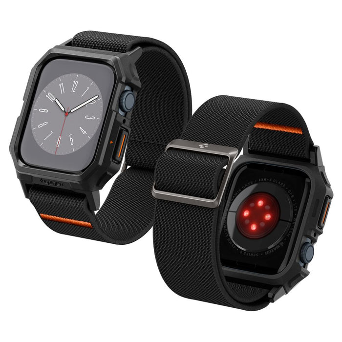 Spigen Lite Fit Pro Case with Strap for Apple Watch 4 / 5 / 6 / 7 / 8 / 9 / SE (44 / 45 mm) - Matte Black