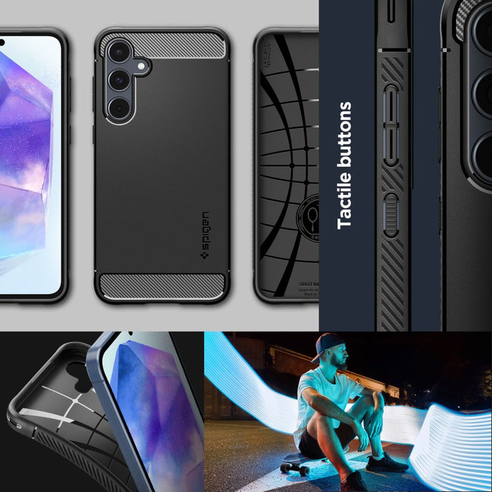 Spigen Rugged Armor Case for Samsung Galaxy A55 5G - Matte Black