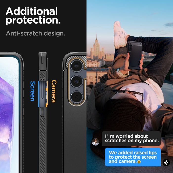 Spigen Rugged Armor Case for Samsung Galaxy A55 5G - Matte Black
