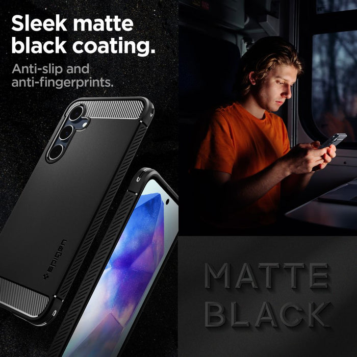 Spigen Rugged Armor Case for Samsung Galaxy A55 5G - Matte Black
