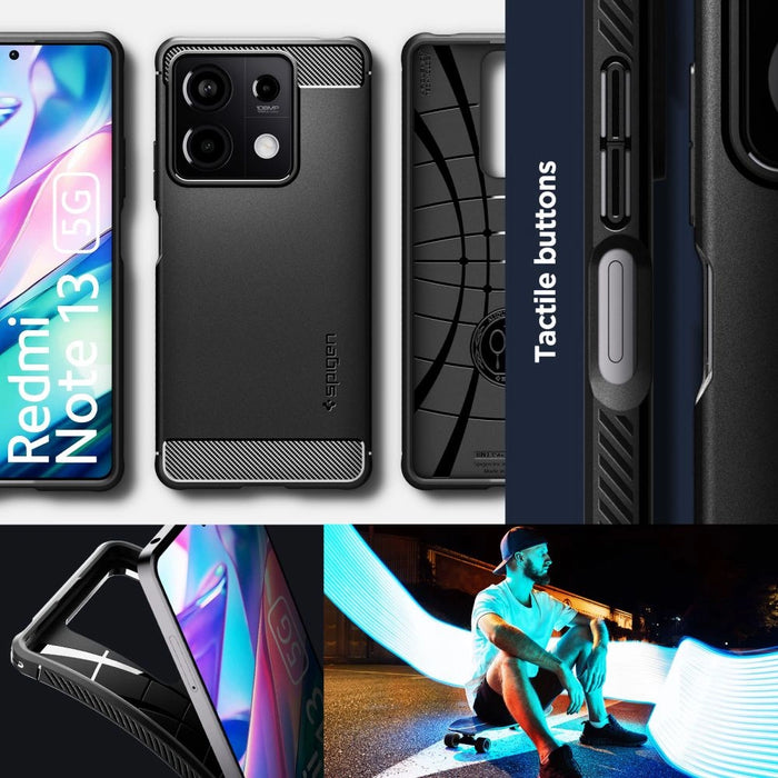 Spigen Rugged Armor case for Xiaomi Redmi Note 13 5G - matte black
