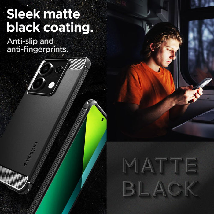 Spigen Rugged Armor Case for Xiaomi Redmi Note 13 Pro 5G / POCO X6 5G - Matte Black