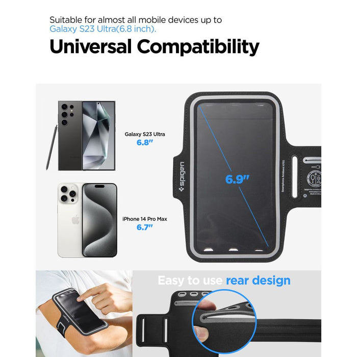 Spigen A703 sports armband 6.9'' - black