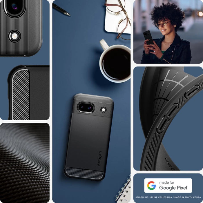 Spigen Rugged Armor Case for Google Pixel 8A - Matte Black