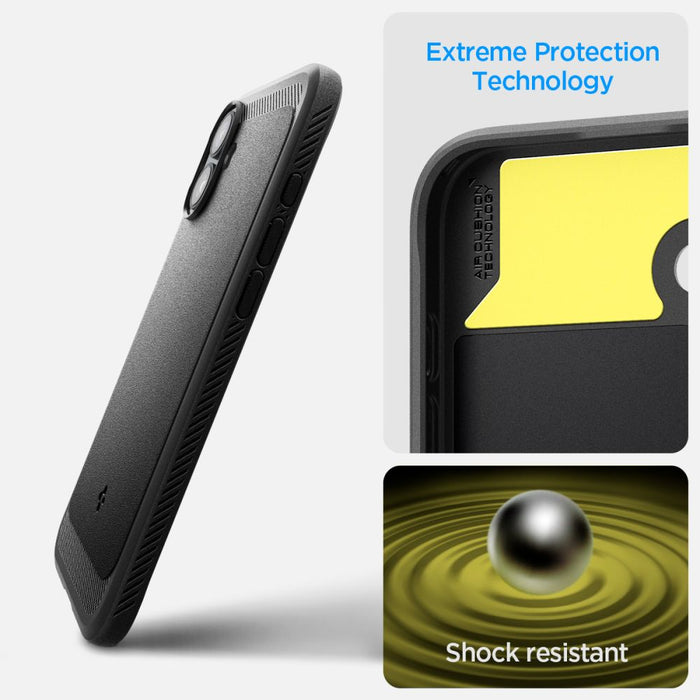 Spigen Rugged Armor MagSafe case for iPhone 16 - black