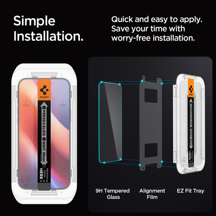 Spigen Glas.tR EZ Fit Tempered Glass for iPhone 16 Pro