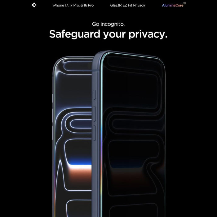 Spigen Glas.tR EZ Fit Privacy Tempered Glass for iPhone 16 Pro / 17 / 17 Pro - 2 pcs.
