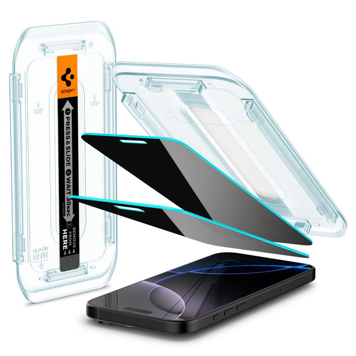 Spigen Glas.tR EZ Fit Privacy Tempered Glass for iPhone 16 Pro / 17 / 17 Pro - 2 pcs.