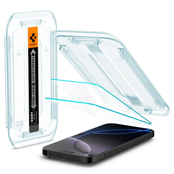 Spigen Glas.tR EZ Fit Tempered Glass for iPhone 16 Pro / 17 / 17 Pro - 2 pcs.