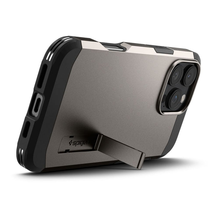 Spigen Tough Armor MagSafe case with stand for iPhone 16 Pro - gunmetal