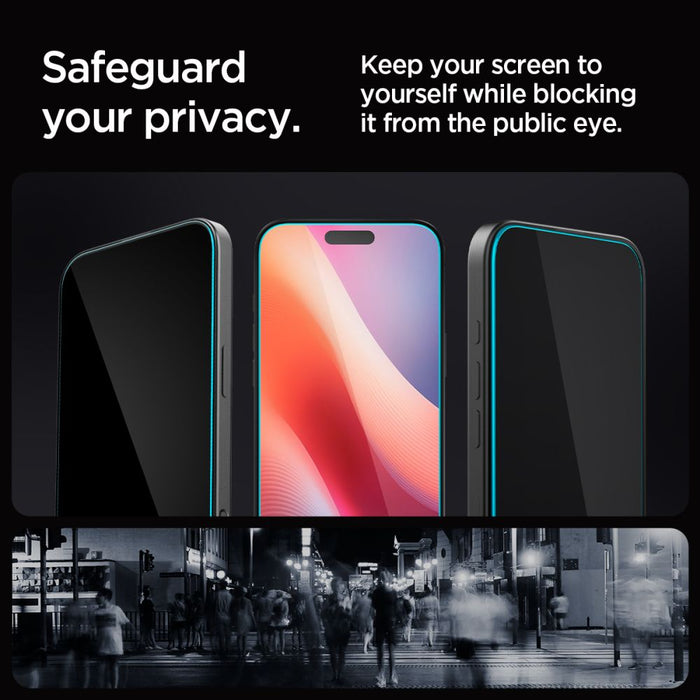 Spigen Glas.tR EZ Fit Privacy Tempered Glass for iPhone 16 Pro Max / 17 Pro Max - 2 pcs.