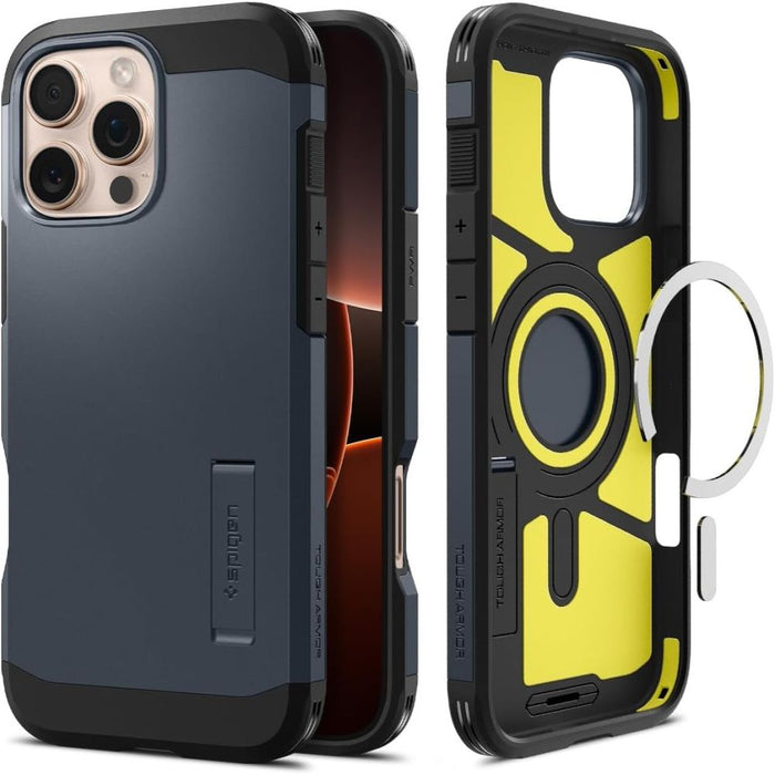 Spigen Tough Armor MagSafe Case with Stand for iPhone 16 Pro Max - Dark Gray