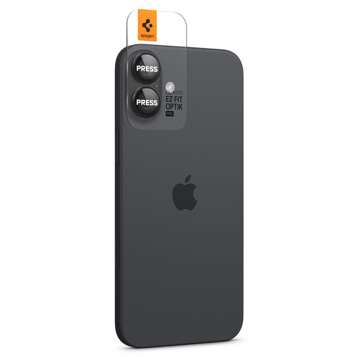 Spigen Glass tR EZ Fit Optik Pro Tempered Glass for iPhone 16 / 16 Plus / 17 Camera (2 pcs.) - Black