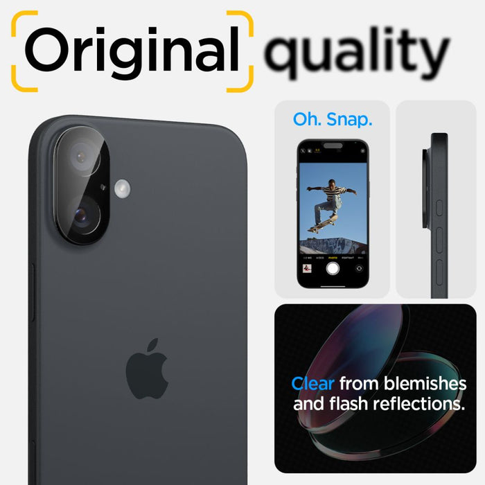 Spigen Optik GLAS.TR Camera Protector 2-PACK for iPhone 16 / 16 PLUS - Black
