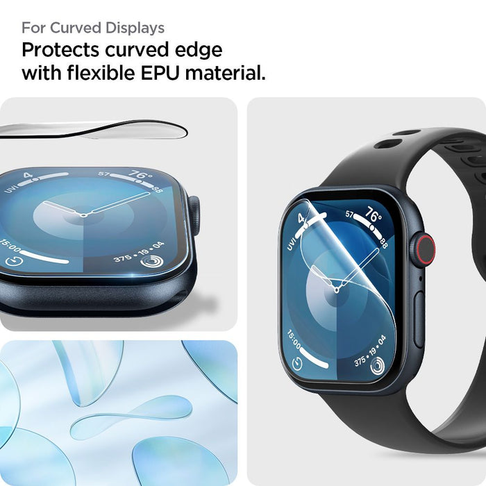Spigen Elite Shield ”EZ FIT” Hybrid Glass 2-PACK for Apple Watch 10 (42MM) - Clear