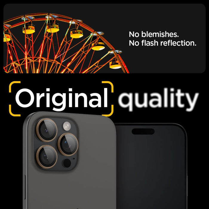 Spigen Optik Pro GLAS.TR ”EZ FIT” Camera Protector 2-PACK for iPhone 16 Pro / Pro Max - Brown
